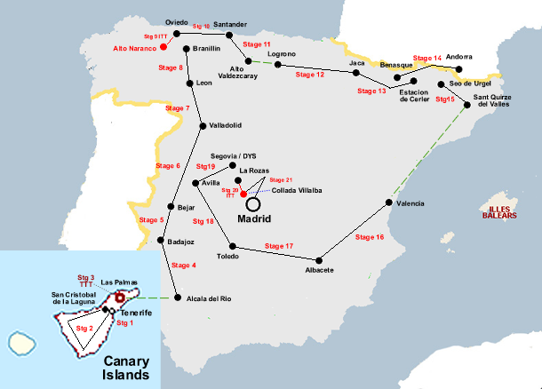 Vuelta a Espana 1988 Map